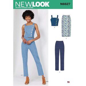 New Look Sewing Pattern N6627 Pants Top Skirt Misses Size‎ 8-20 Easy to Sew